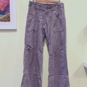 Patagonia Linen Island Hemp gray wide leg pants size 4